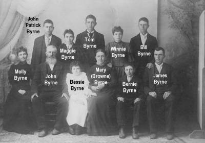John & Mary Byrne Family - John
                            Patrick Byrne, Molly Byrne, John Byrne,
                            Maggie Byrne, Bessie Byrne, Tom Byrne, Mary
                            (Browne) Byrne, Winnie Byrne, Bernie Byrne,
                            Bill Byrne, James Byrne