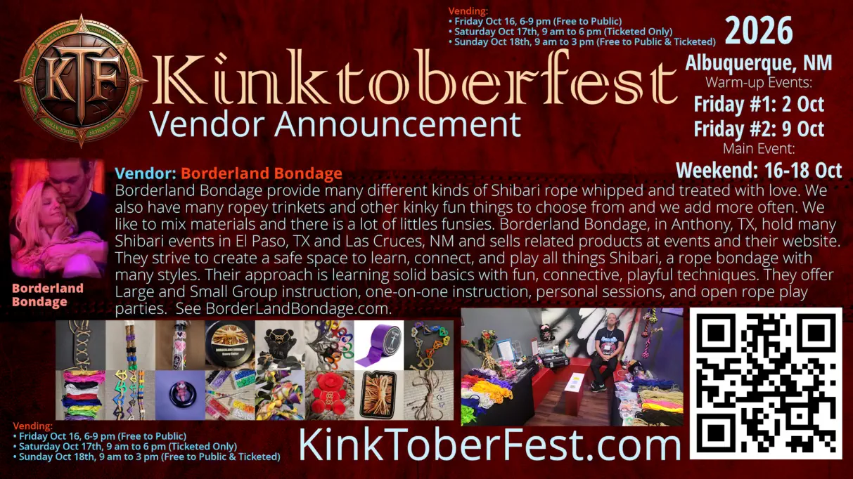 Kintoberfest 2026 Vendor Announcement - Borderland Bondage